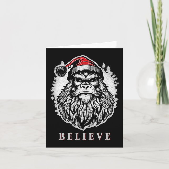 Carte Christmas Bigfoot - Croire en Bigfoot porter San (Devant)