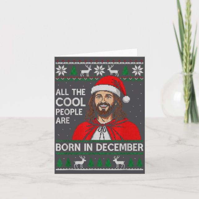 Carte Christmas Birthday Humor Funny Jesus Born In Decem (Devant)