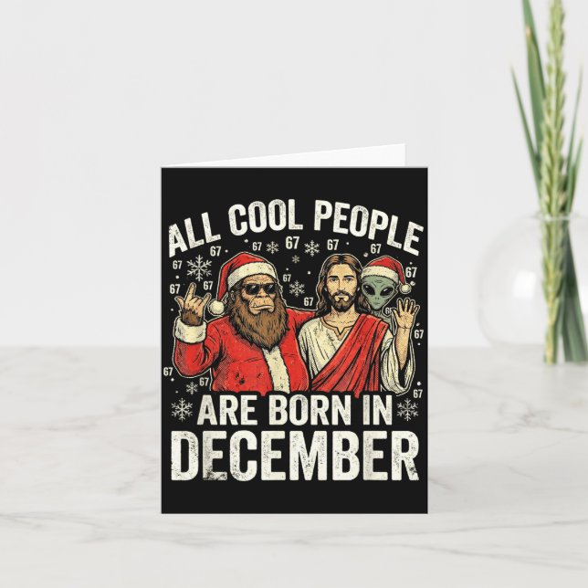 Carte Christmas Birthday Humor Funny Jesus Born In Decem (Devant)