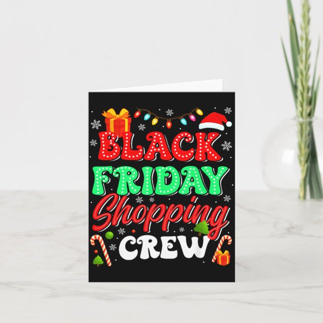 Carte Christmas Black Shopng Family Funny Friday Shopng  (Devant)