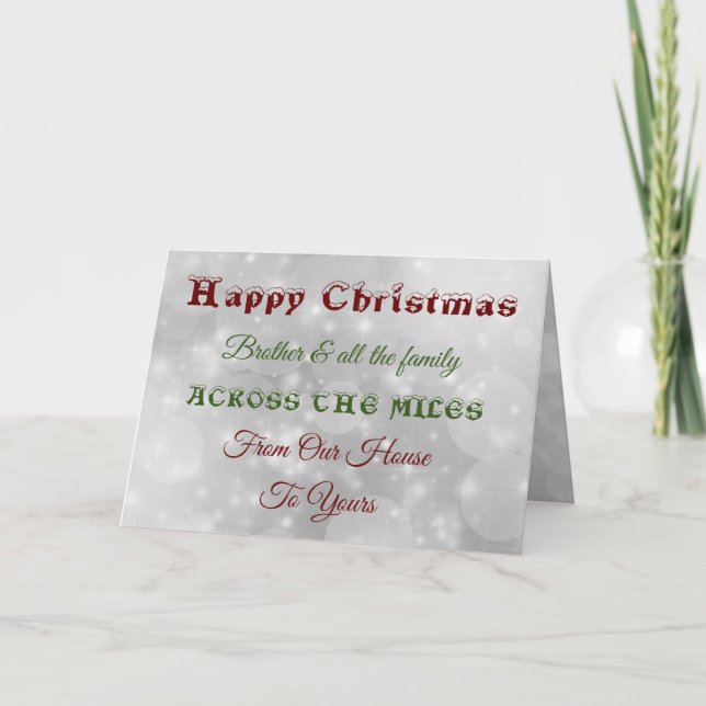 Carte Christmas Brother & and family De l'autre côté des (Devant)