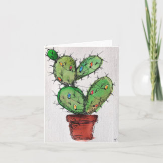 Carte Christmas Cactus Greeting Card