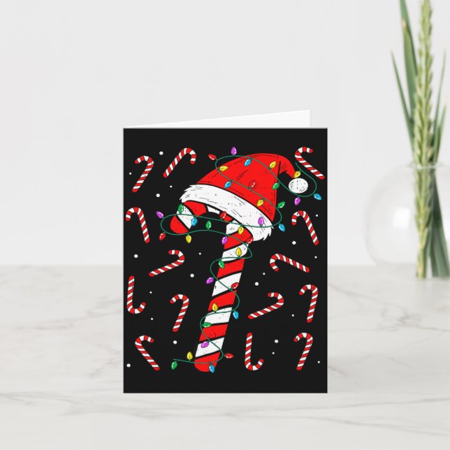 Carte Christmas Candy Cane Hat Santa Xmas Holiday Toddle (Devant)