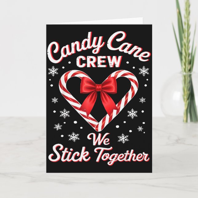 Carte Christmas Candy Cane Heart Holiday Family Matching (Devant)