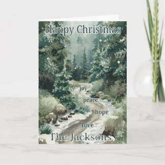 Carte Christmas Card from Our Family – Peace, Joy, Hope,