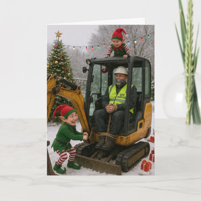 Carte Christmas card - Site manager kidnapped by elves! (Devant)