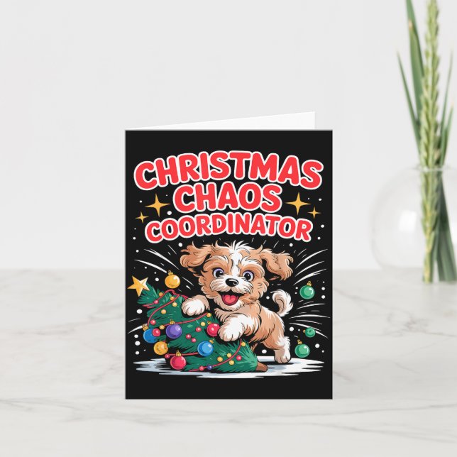 Carte Christmas Chaos Coordinator Xmas Puppy Funny Shi-o (Devant)