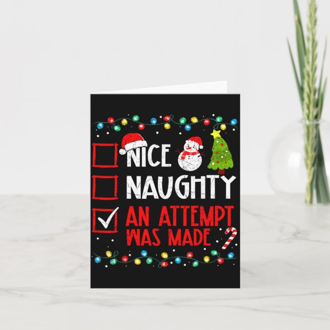 Carte Christmas Checklist Naughty Nice An Attempt Was Ma (Devant)