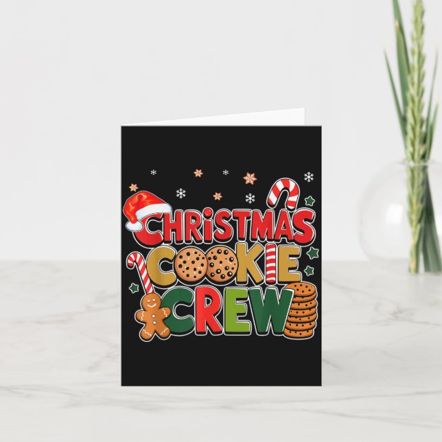 Carte Christmas Cookie Crew Eating Gingerbread Family Te (Devant)