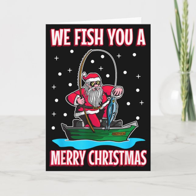Carte Christmas Costume Fisherman Fishing Funny Cool San (Devant)