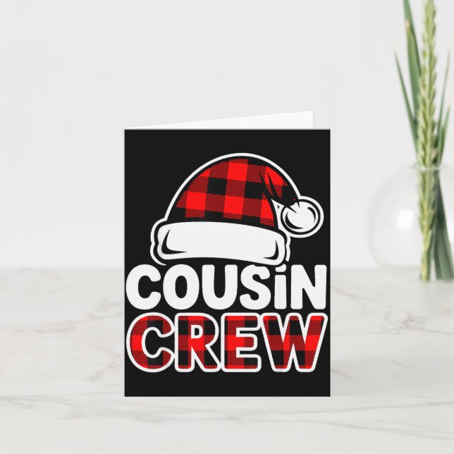Carte Christmas Cousin Crew Buffalo Red Plaid Pajamas Fa (Devant)