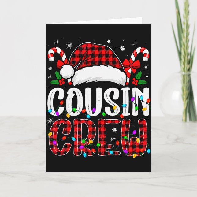 Carte Christmas Cousin Crew Red Plaid Family Matching Xm (Devant)