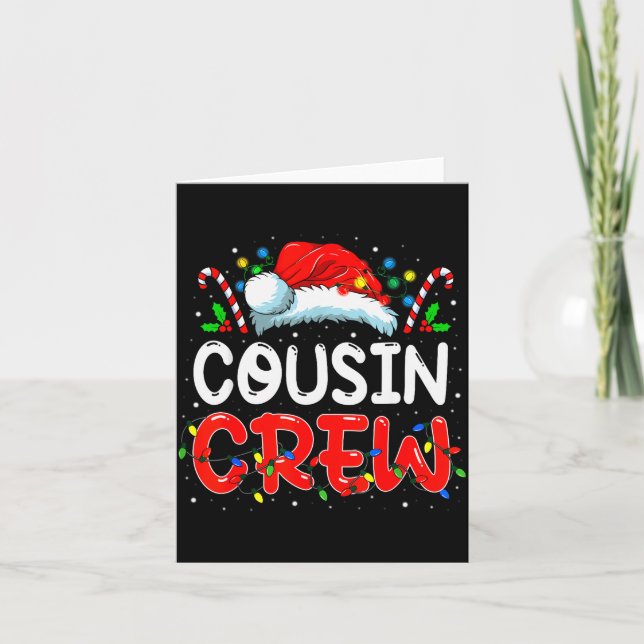 Carte Christmas Cousin Crew Santa Hat Men Women Kids  (Devant)