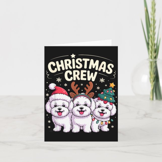 Carte Christmas Crew Xmas Puppy Dog Funny Christmas Bich (Devant)