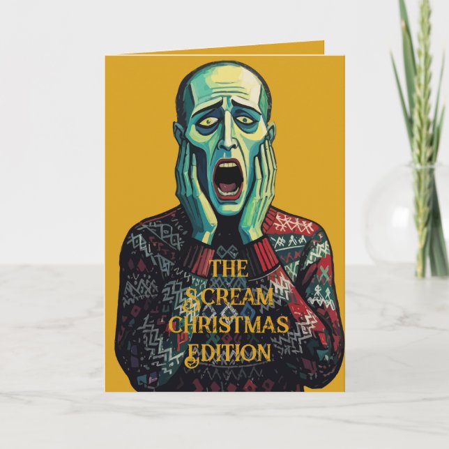 Carte Christmas Crisis - Edvard Munch Seasonal Sweater (Devant)
