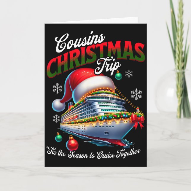 Carte Christmas Cruise Ship Matching Cousins Trip Holida (Devant)