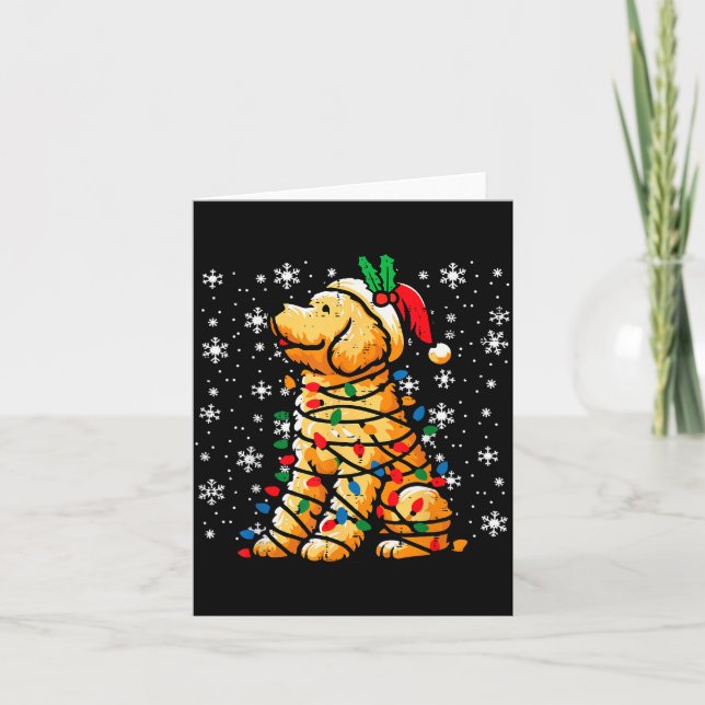 Carte Christmas Dog Goldendoodle Santa Cute Xmas Men Wom (Devant)