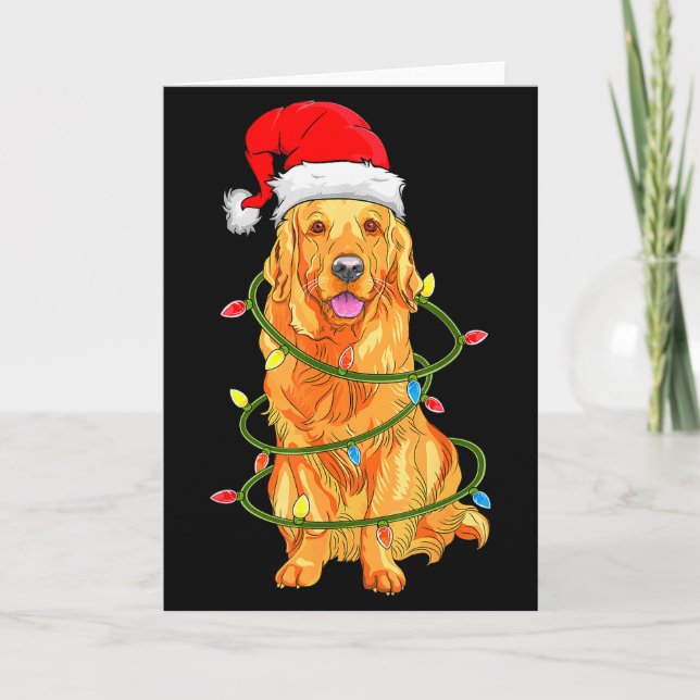 Carte Christmas Dog Shirt, Christmas Golden Retriever Pa (Devant)