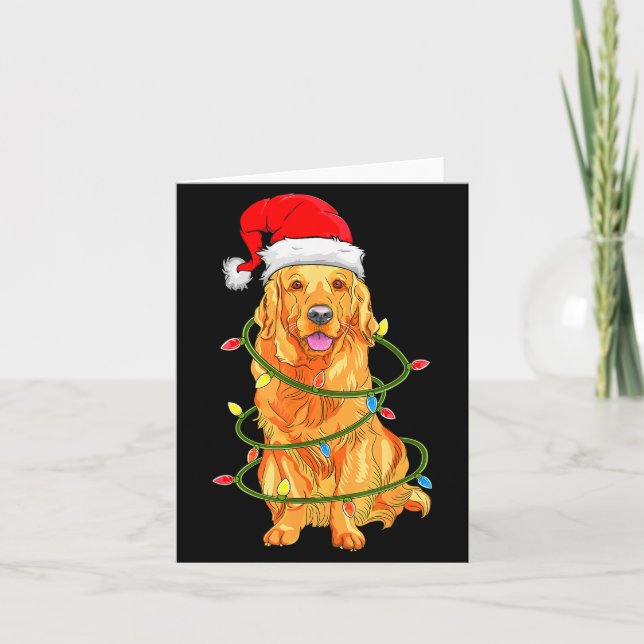 Carte Christmas Dog Shirt, Christmas Golden Retriever Pa (Devant)