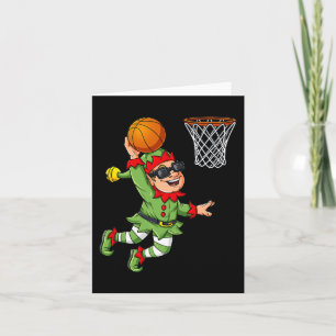 Carte Christmas Elf Dunking Un Basketball Fun Boys Kids
