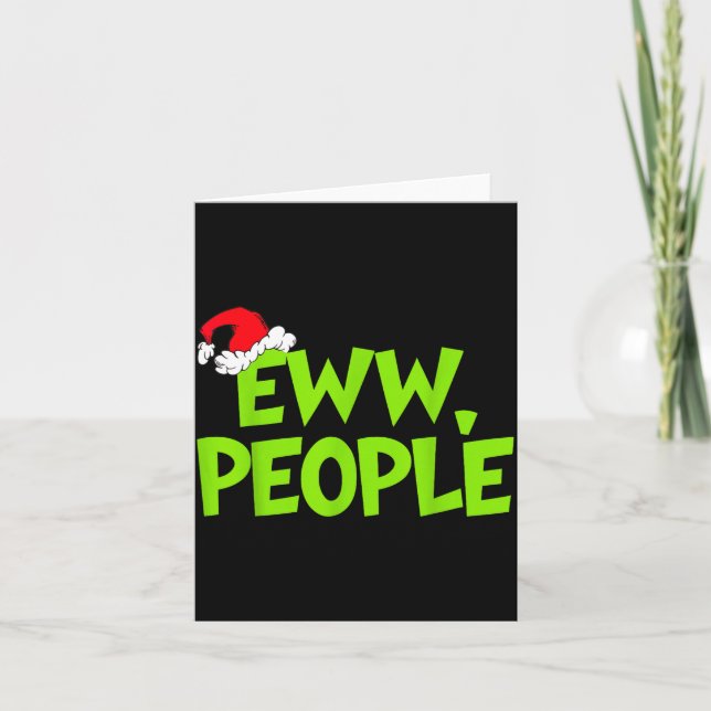 Carte Christmas Eww People Mens Women Funny Santa Hat Gr (Devant)