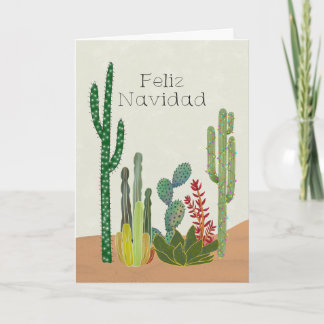 Carte Christmas Feliz Navidad Cacti