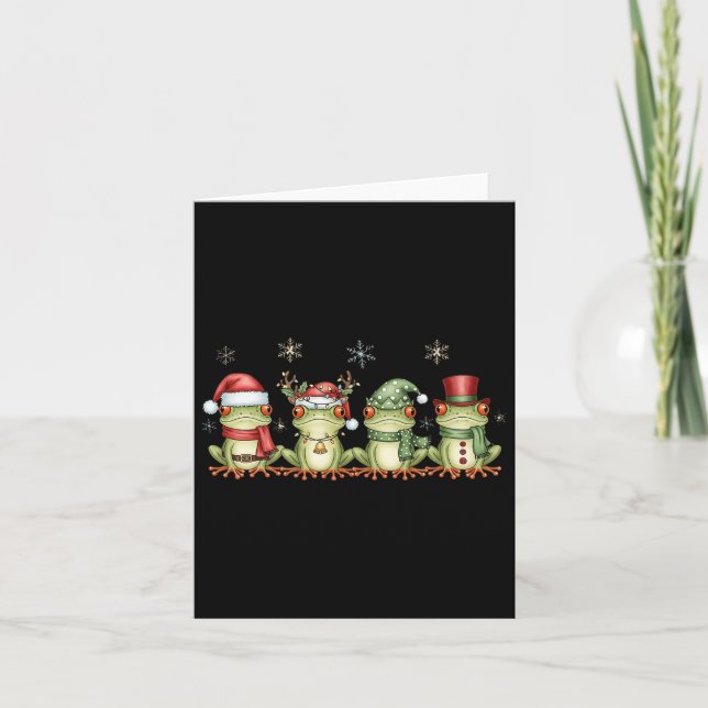 Carte Christmas Frog Funny Men Women Kids Cute Hoppy Xma (Devant)