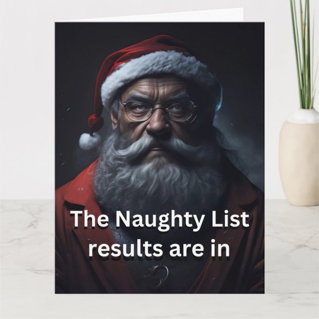 Carte Christmas Funny Novelty NAUGHTY LIST RÉSULTATS EN (Devant)