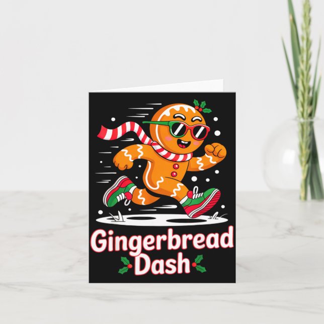 Carte Christmas Gingerbread Dash Running Runner Xmas Mar (Devant)