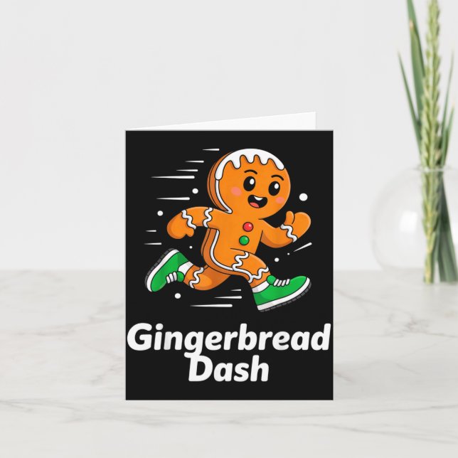 Carte Christmas Gingerbread Dash Running Runner Xmas Mar (Devant)
