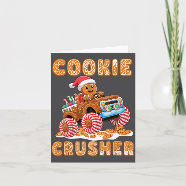 Carte Christmas Gingerbread Pajamas Cookie Crusher Monst (Devant)