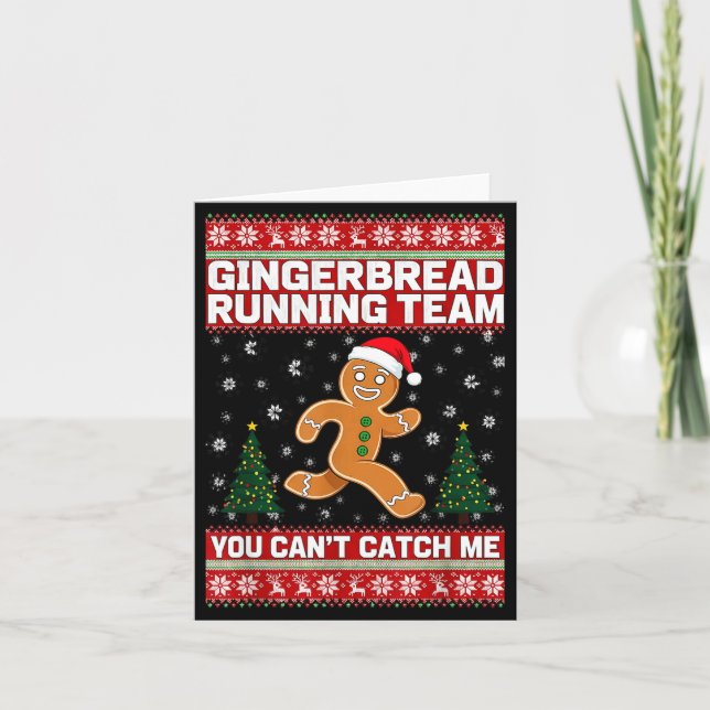 Carte Christmas Gingerbread Running Team Funny Xmas Tee  (Devant)