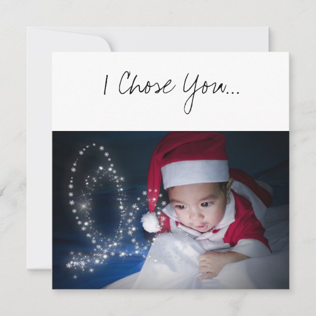 Carte Christmas Godparent Proposition bébé avec chapeau  (Devant)