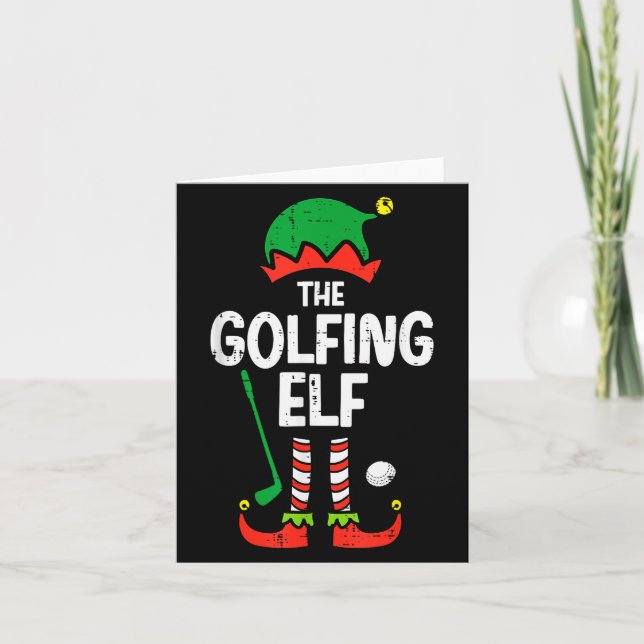 Carte Christmas Golfing Elf Xmas Golf Family Match Golfe (Devant)