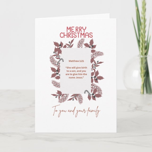 Carte Christmas Greeting Card-matthew1:21 (Devant)