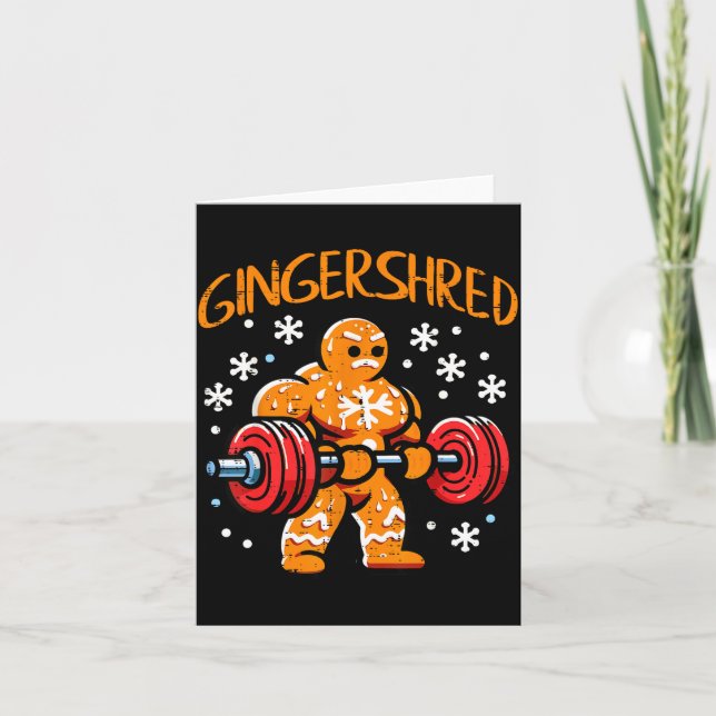 Carte Christmas Gym Gingerbread Gingershred Xmas Workout (Devant)