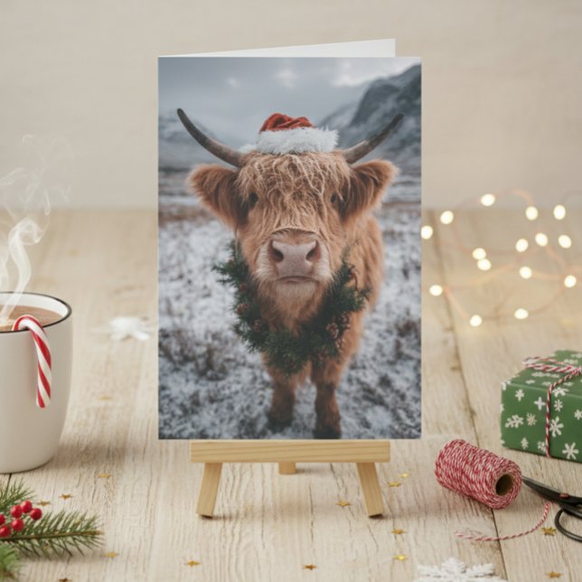Carte Christmas Highland Cow  (Créateur téléchargé)