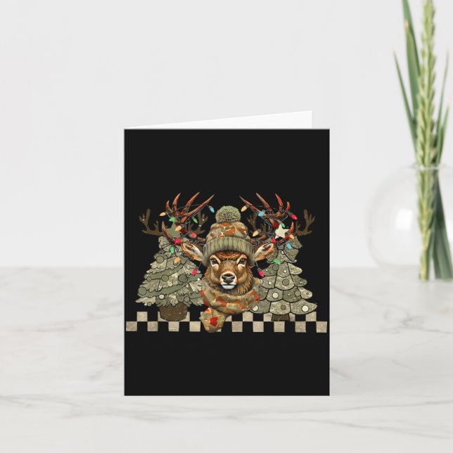 Carte Christmas Holiday Camo Hunting Reindeer Deer Xmas  (Devant)