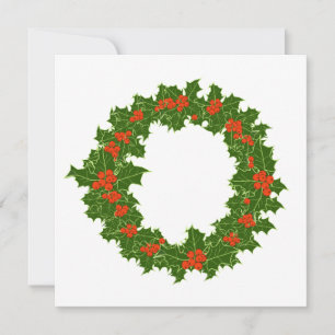 Carte Christmas Holly Wreath