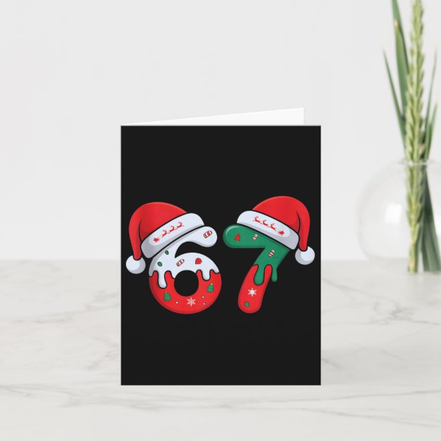 Carte Christmas Ice Cream Drip Meme Slang Square Root 44 (Devant)