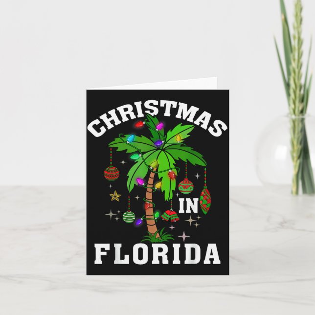 Carte Christmas In Florida Deck The Palm Tree Xmas Winte (Devant)