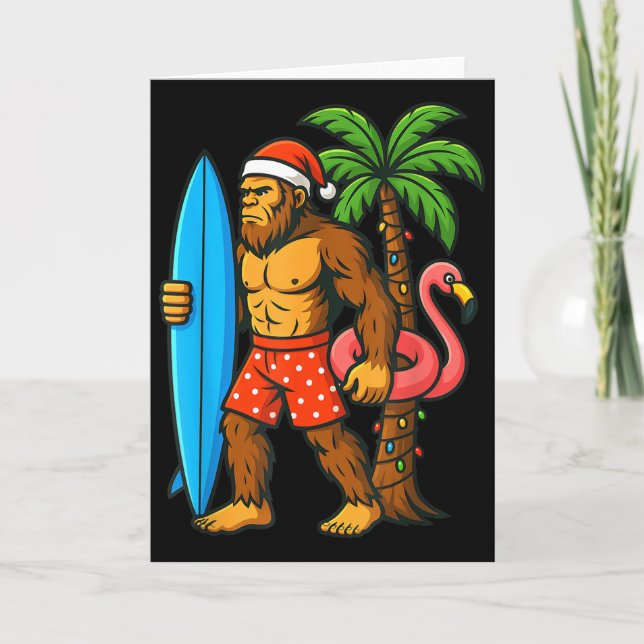 Carte Christmas In July Bigfoot Hawaiian Xmas Palm Tree  (Devant)