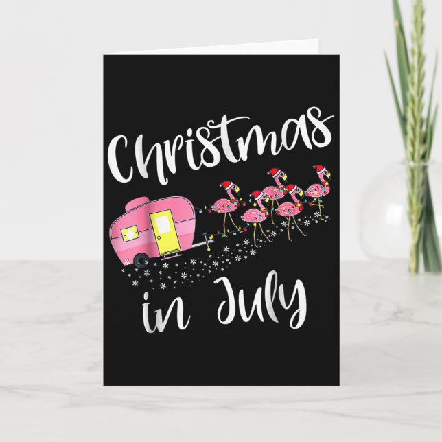 Carte Christmas In July Flamingo Nk  (Devant)