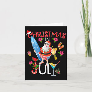 Carte Christmas In July T-shirt Funny Santa Summer Beach