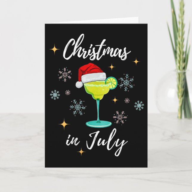 Carte Christmas In July Tail Santa Hat Summer Women Men  (Devant)