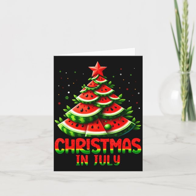 Carte Christmas In July Watermelon Tree Summer Mens Wome (Devant)