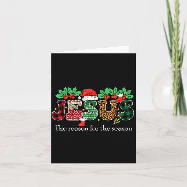 Carte Christmas Jesus Reason Season Xmas Christian Men W (Devant)