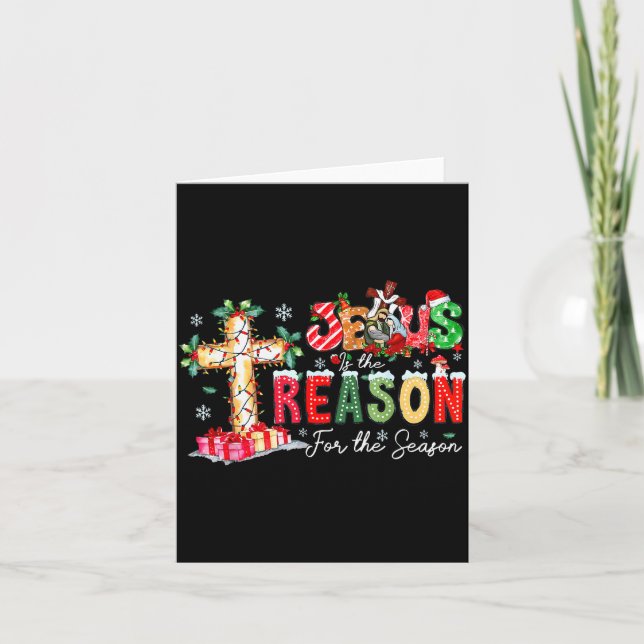 Carte Christmas Jesus Reason Season Xmas Christian Men W (Devant)