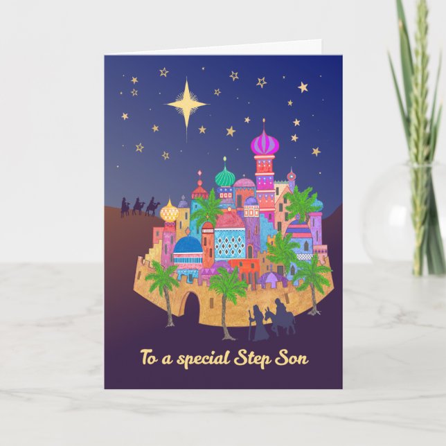 Carte Christmas Joy Bethlehem pour Stepson Card (Devant)