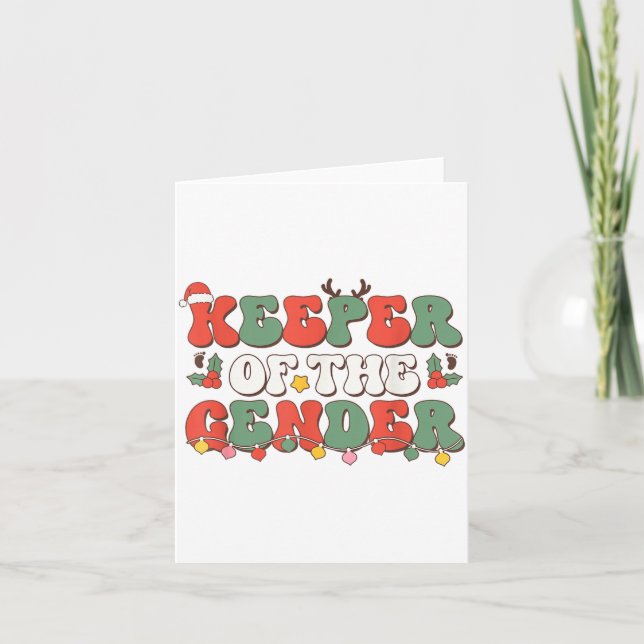 Carte Christmas Keeper Of The Gender Reveal Baby Announc (Devant)